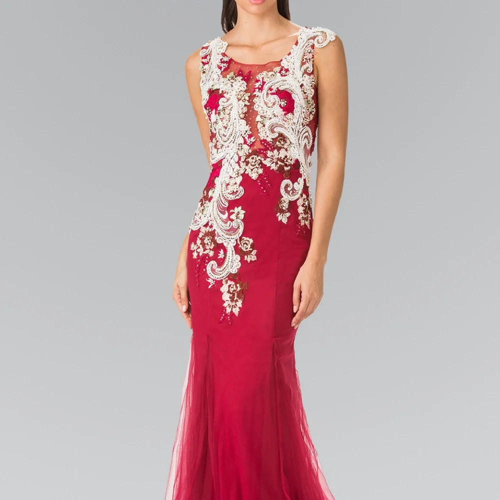 Mermaid Long Prom Dress with Sheer Back GL2318
